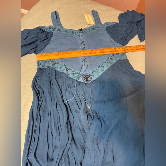 NWT HolyClothing 2x Majolica Blue Acacia Maxi Dress - Picture 12 of 14